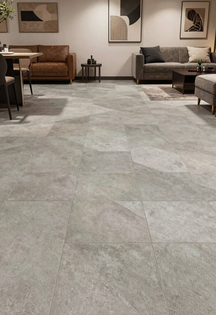 12 Basement Concrete Floor Ideas for Durability and Style 4. Concrete Tiles Stylish and Sustainable 0