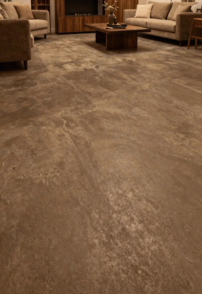 12 Basement Concrete Floor Ideas for Durability and Style 5. Textured Concrete Adding Depth and Interest 0