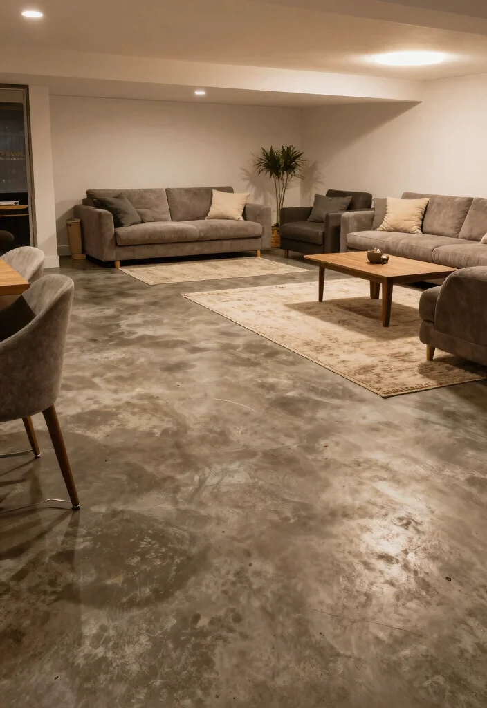12 Basement Concrete Floor Ideas for Durability and Style 7. Heated Concrete Floors Ultimate Comfort 0