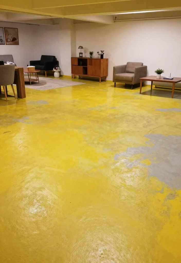 12 Basement Concrete Floor Ideas for Durability and Style 9. Concrete Paint Quick and Affordable Makeover 0