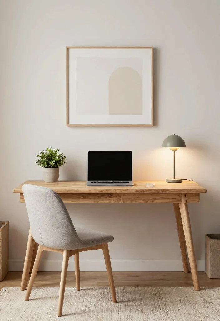12 Basement Furniture Ideas for Comfort and Function 11. Minimalist Desk for a Functional Workspace 0