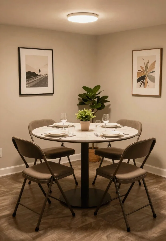 12 Basement Furniture Ideas for Comfort and Function 4. Compact Dining Set for Social Gatherings 0