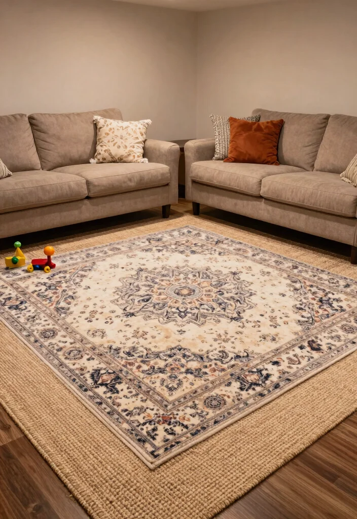 12 Basement Furniture Ideas for Comfort and Function 9. Textured Rugs for Warmth and Comfort 0
