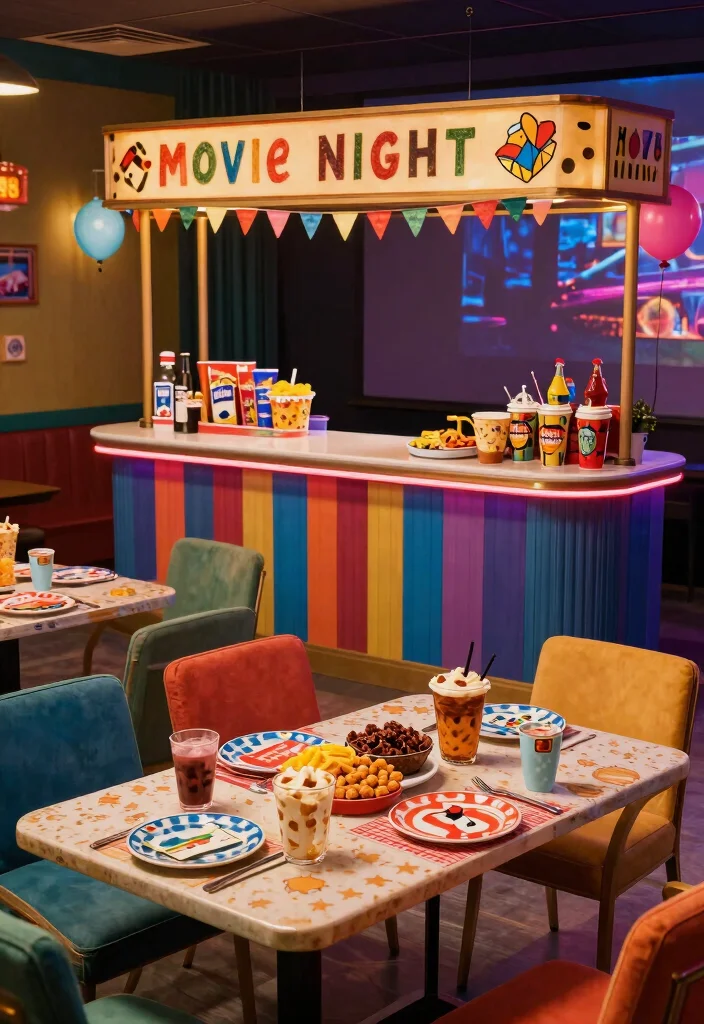 12 Basement Snack Bar Ideas for Family Hangouts 12. Movie Night Snack Bar 0