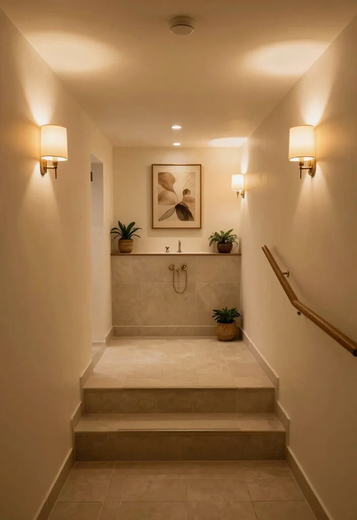 12 Basement Stairway Ideas to Improve Flow and Lighting 11. Layered Lighting Techniques 0