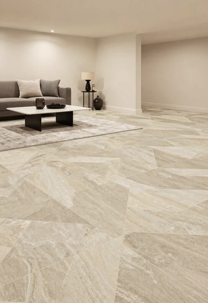 12 Basement Tile Floor Ideas for Easy Maintenance 5. Luxury Vinyl Tile LVT 0