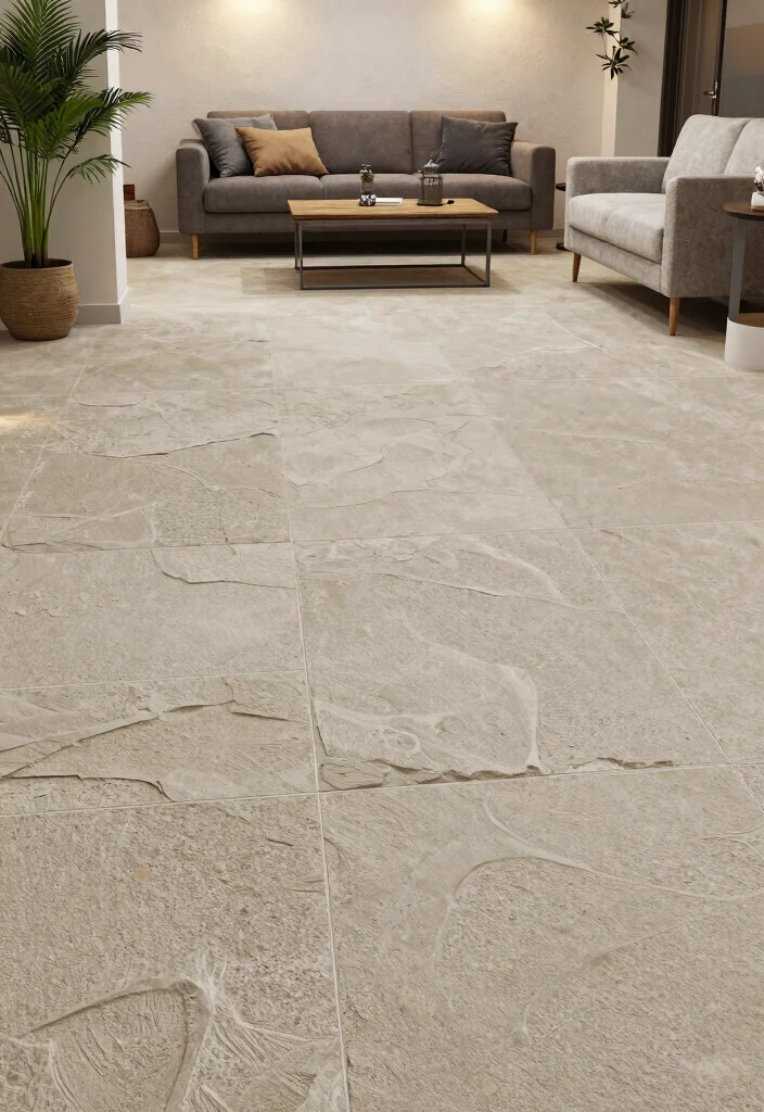 12 Basement Tile Floor Ideas for Easy Maintenance 9. Stamped Concrete Tiles 0