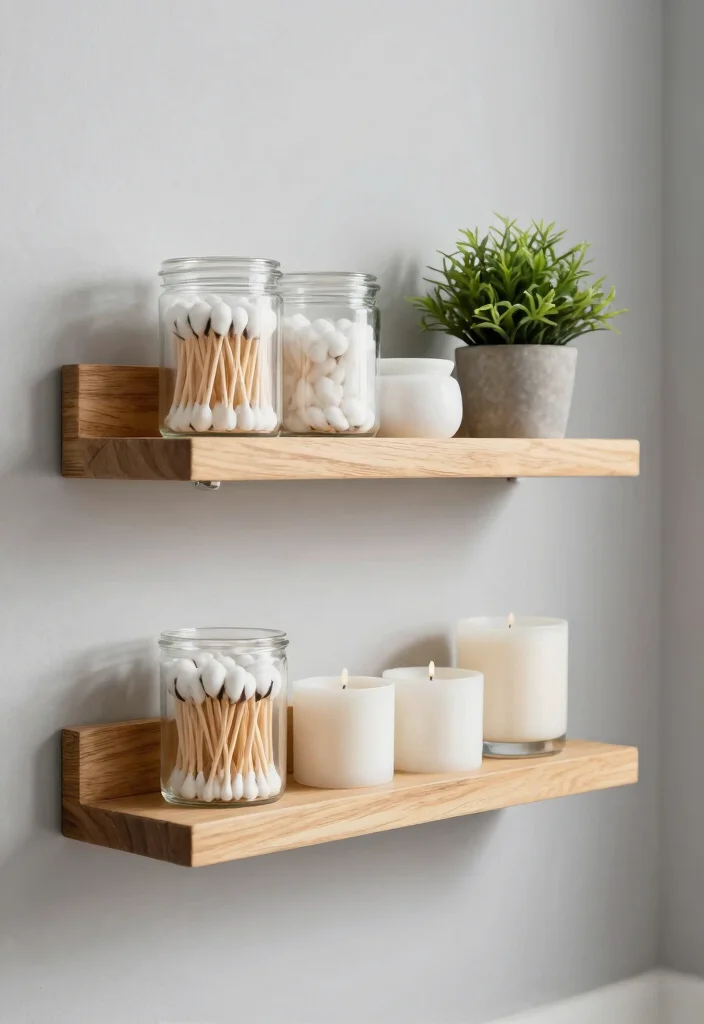 12 Bathroom Organization Ideas for Small Spaces 1. Floating Shelves for Vertical Storage 0