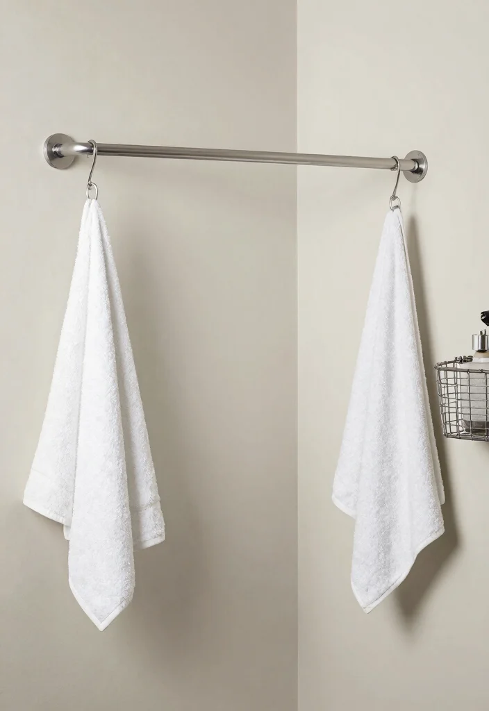 12 Bathroom Organization Ideas for Small Spaces 10. Tension Rod for Hanging Storage 0