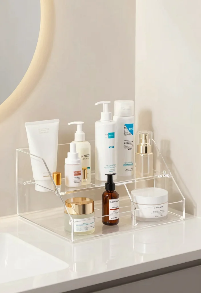 12 Bathroom Organization Ideas for Small Spaces 9. Clear Acrylic Organizers 0