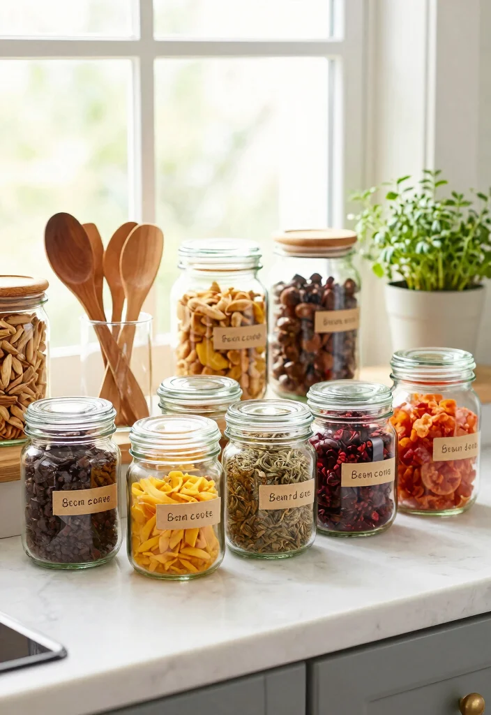 12 DIY Kitchen Organization Ideas on a Budget 1. Repurposed Jar Storage 0