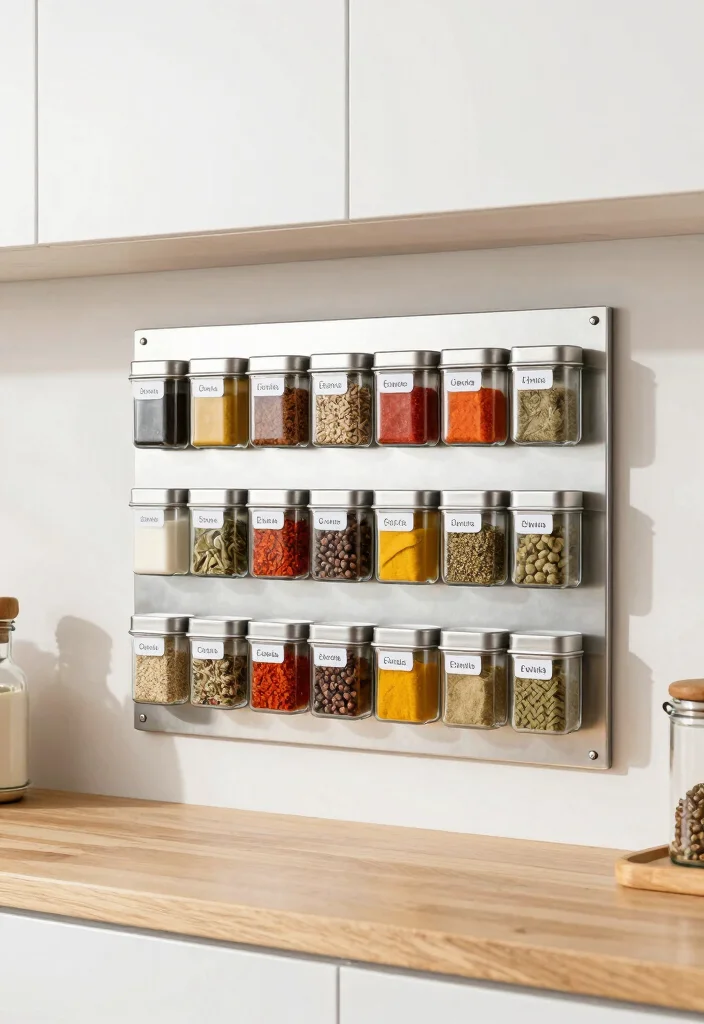 12 DIY Kitchen Organization Ideas on a Budget 4. Magnetic Spice Rack 0