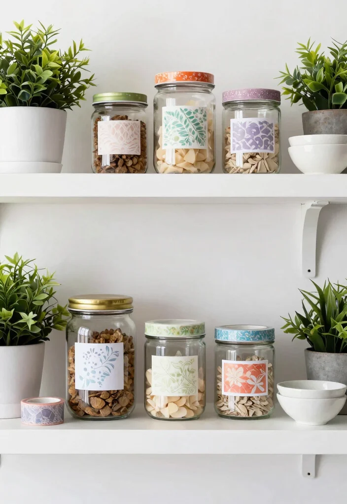 12 DIY Kitchen Organization Ideas on a Budget 8. Stylish Labeling with Washi Tape 0