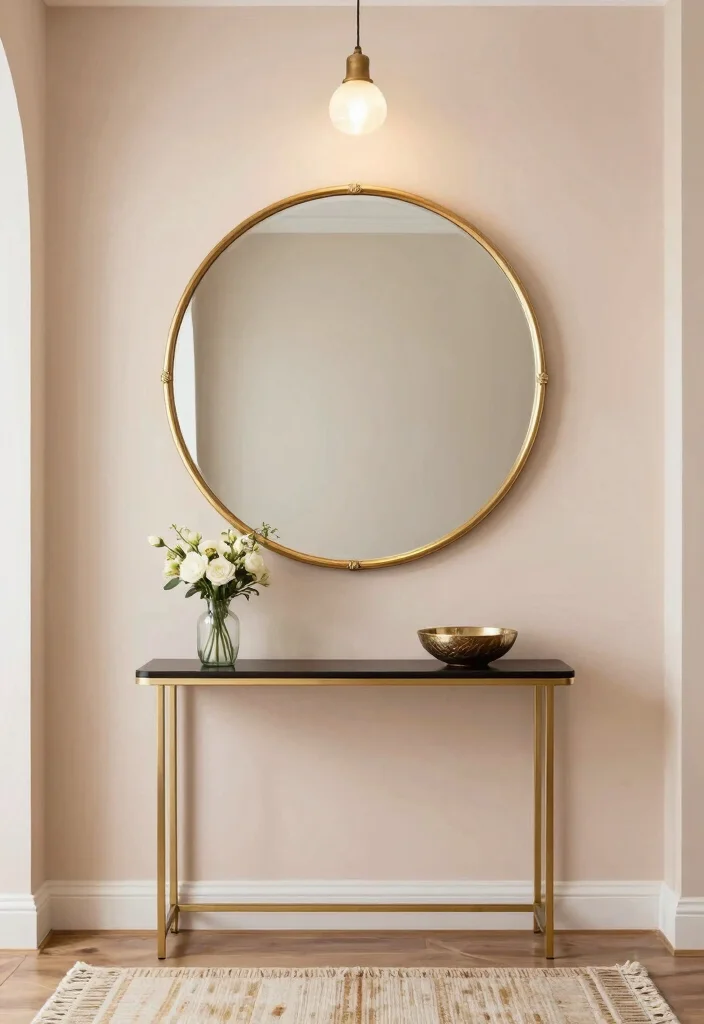 12 Entryway Wall Decor Ideas for First Impressions 13 12 Entryway Wall Decor Ideas for First Impressions 3. Statement Mirror 0
