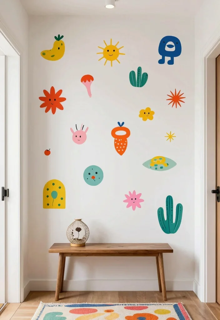 12 Entryway Wall Decor Ideas for First Impressions 36 12 Entryway Wall Decor Ideas for First Impressions 6. Artistic Wall Decals 0