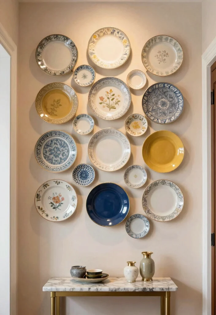 12 Entryway Wall Decor Ideas for First Impressions 48 12 Entryway Wall Decor Ideas for First Impressions 8. Mounted Decorative Plates 0