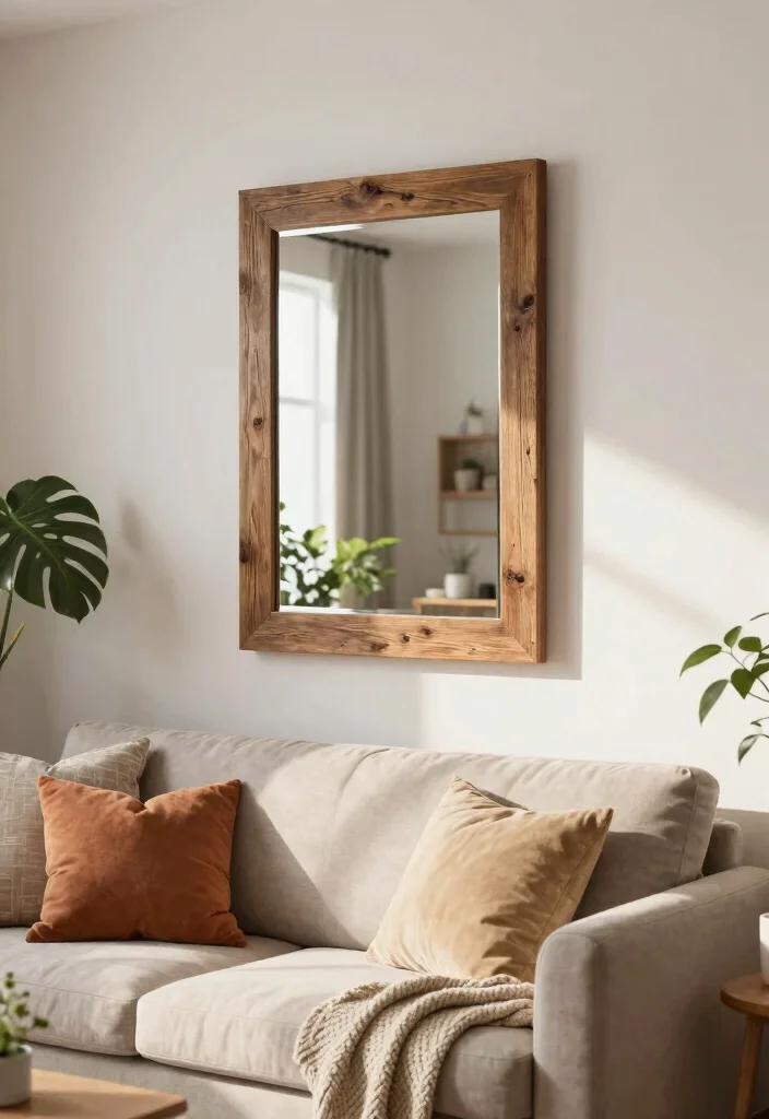 12 Family Room Wall Decor Ideas for Cozy Homes 10. Decorative Mirrors for Illusion of Space 0