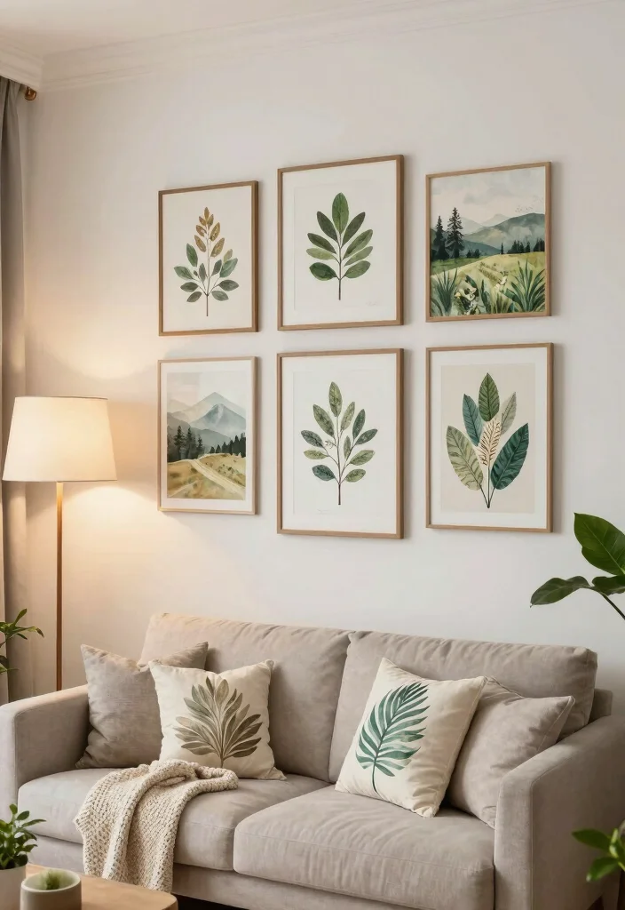 12 Family Room Wall Decor Ideas for Cozy Homes 4. Nature Inspired Wall Art 0