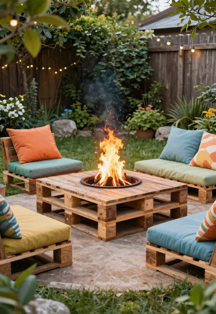 12 Fire Pit Ideas for Backyard Landscapes with Natural Flow 11. DIY Pallet Fire Pit 0