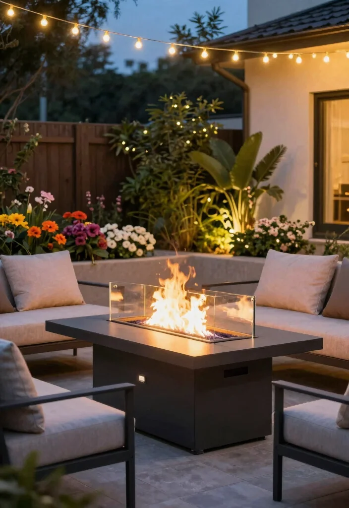 12 Fire Pit Ideas for Backyard Landscapes with Natural Flow 4. Fire Pit Table 0