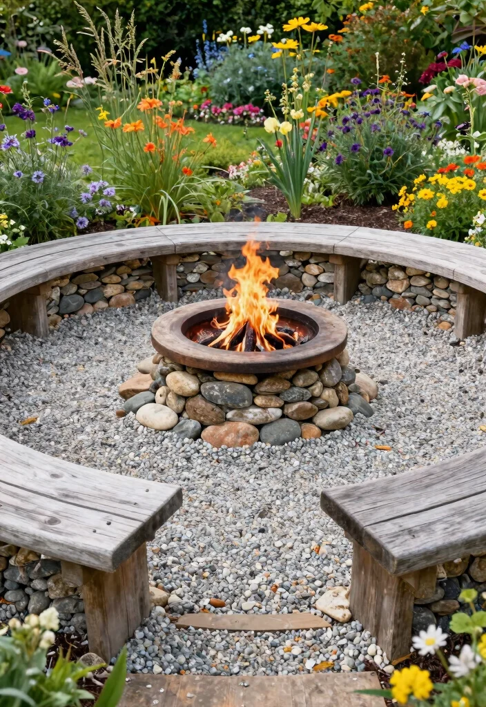 12 Fire Pit Ideas for Backyard Landscapes with Natural Flow 7. Gravel Fire Pit Ring 0