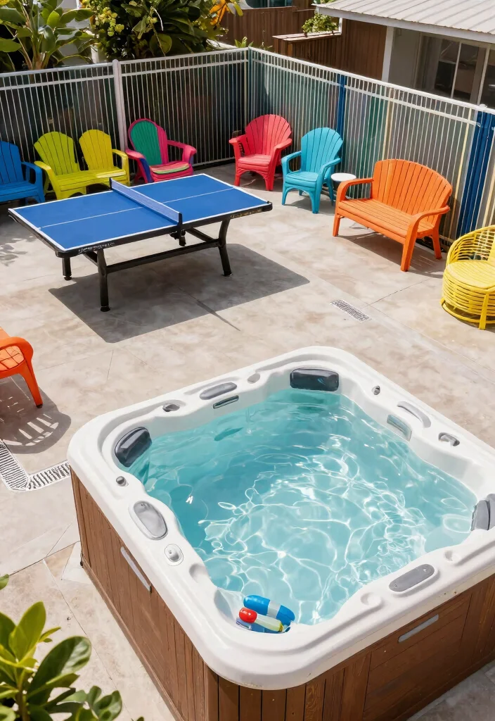 12 Hot Tub Backyard Patio Ideas for a Spa Like Experience 60 12 Hot Tub Backyard Patio Ideas for a Spa Like Experience 10. Family Friendly Hot Tub Area 0