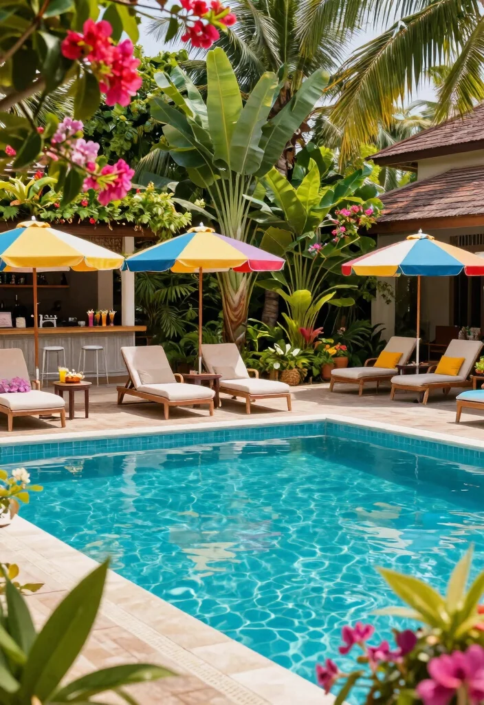 12 Huge Backyard Ideas to Create Multiple Outdoor Zones 5. Relaxing Poolside Retreat 0