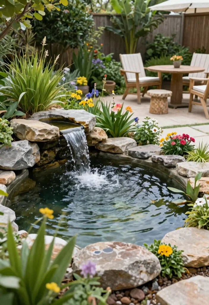 12 Huge Backyard Ideas to Create Multiple Outdoor Zones 9. Scenic Water Feature 0