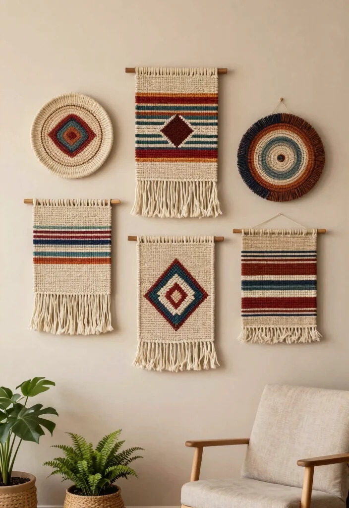 12 Indian Living Room Wall Decor Ideas with Cultural Style 7. Ethnic Wall Hangings 0