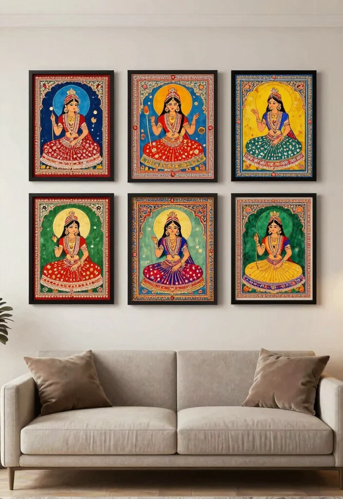 12 Indian Living Room Wall Decor Ideas with Cultural Style 8. Traditional Paintings 0