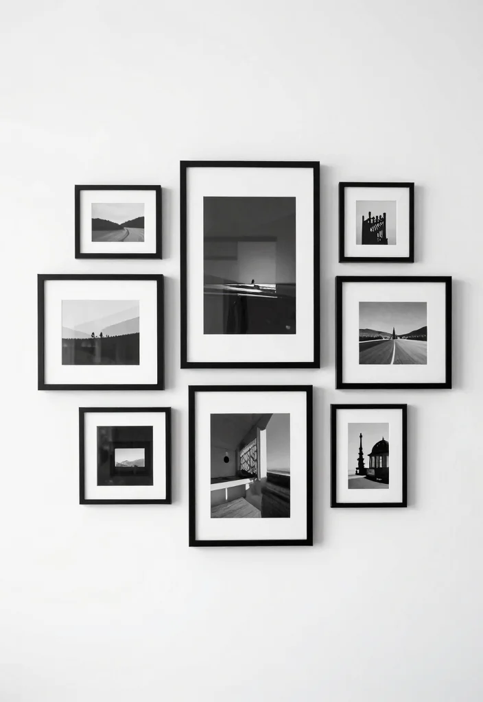 12 Room Wall Decor Ideas for Personal Style 11. Black and White Minimalism 0