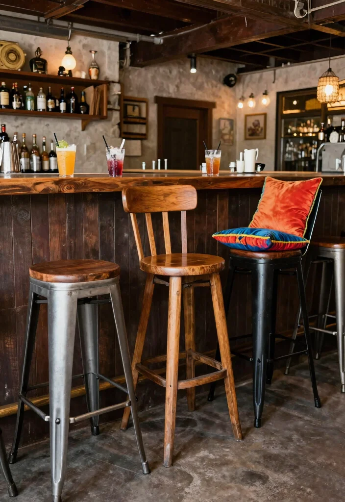 12 Simple Basement Bar Ideas for Casual Entertaining 15 12 Simple Basement Bar Ideas for Casual Entertaining 5. Unique Bar Stools 0