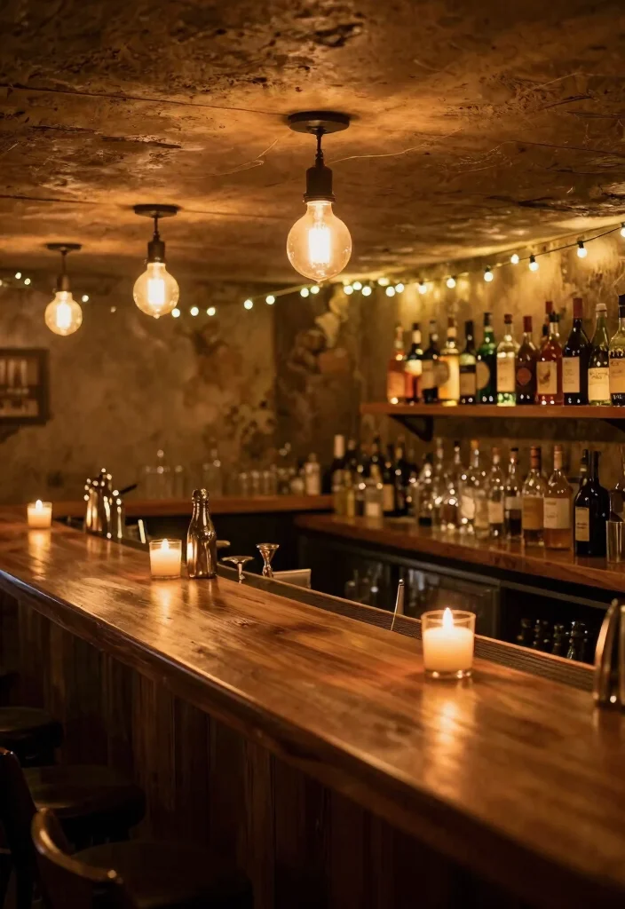 12 Simple Basement Bar Ideas for Casual Entertaining 27 12 Simple Basement Bar Ideas for Casual Entertaining 7. Atmospheric Lighting 0