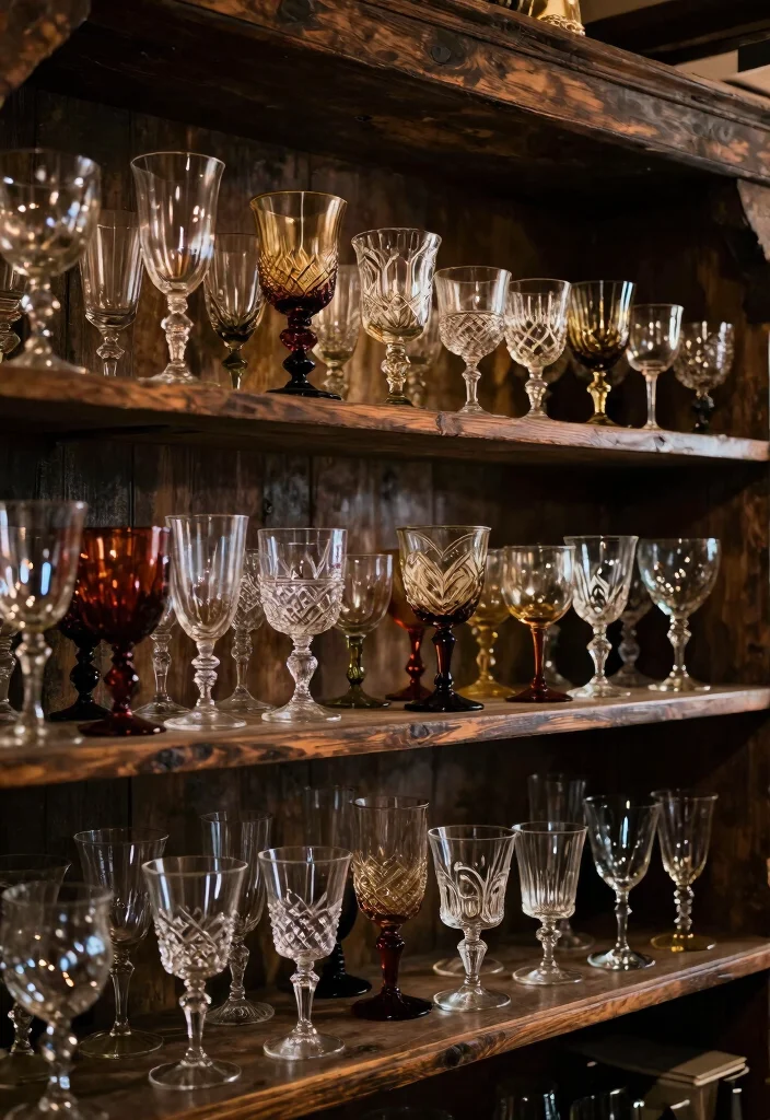 12 Simple Basement Bar Ideas for Casual Entertaining 38 12 Simple Basement Bar Ideas for Casual Entertaining 8. Vintage Glassware Collection 0