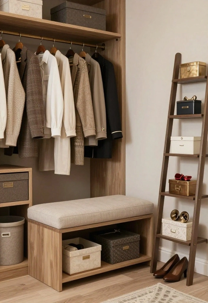 12 Small Closet Organization Ideas That Save Space 6. Multi Functional Furniture 0