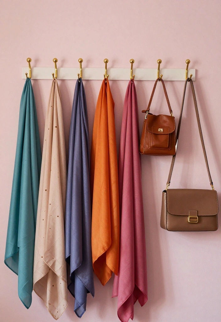 12 Small Closet Organization Ideas That Save Space 7. Use Hooks for Scarves and Bags 0