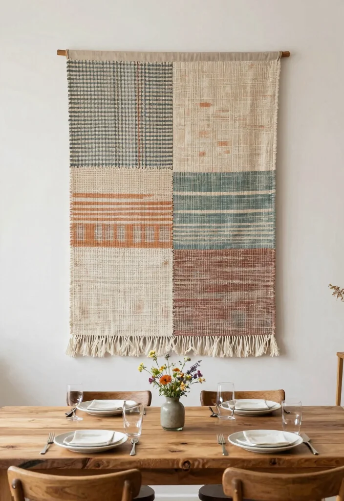 12 Small Dining Room Wall Decor Ideas That Add Style 26 12 Small Dining Room Wall Decor Ideas That Add Style 6. Textile Wall Art 0