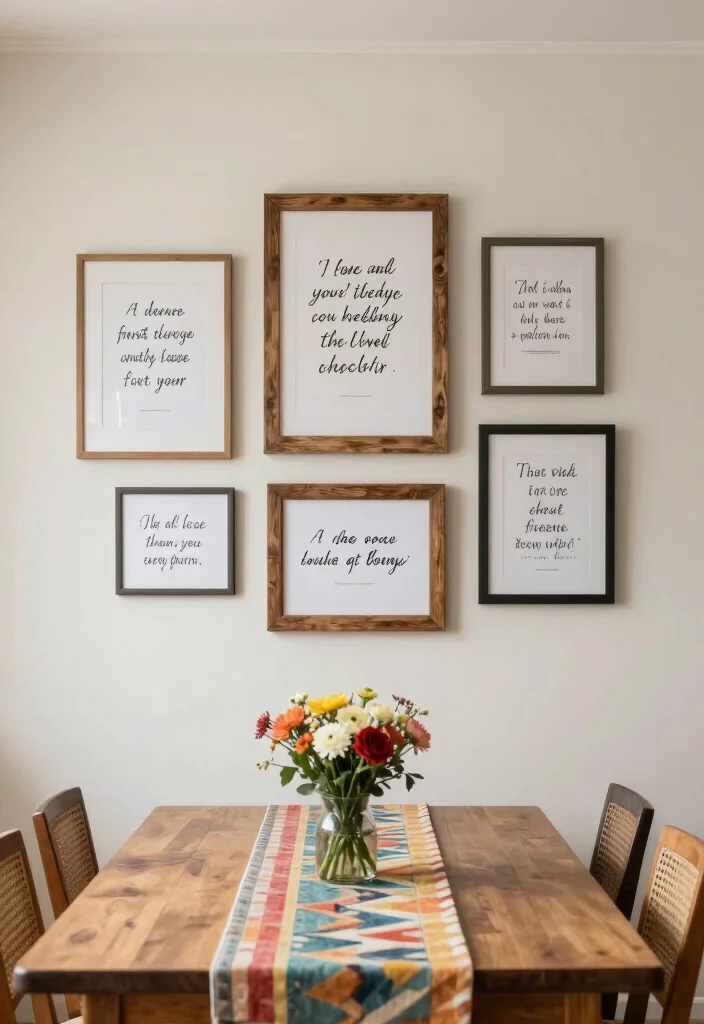 12 Small Dining Room Wall Decor Ideas That Add Style 37 12 Small Dining Room Wall Decor Ideas That Add Style 7. Beautifully Framed Quotes 0