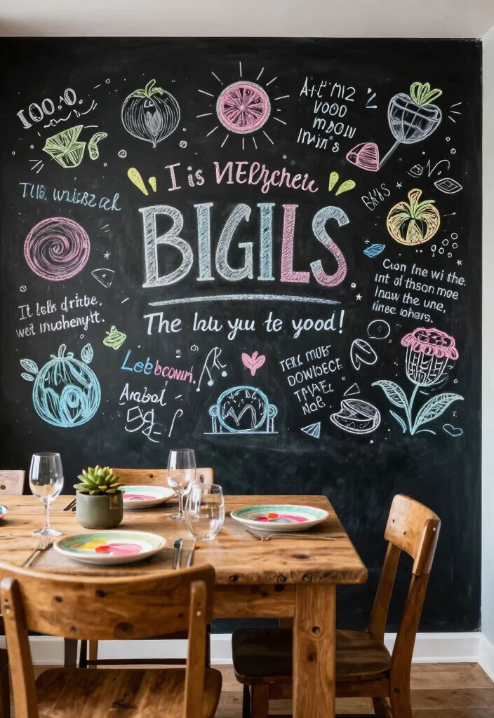 12 Small Dining Room Wall Decor Ideas That Add Style 39 12 Small Dining Room Wall Decor Ideas That Add Style 9. Creative Chalkboard Wall 0