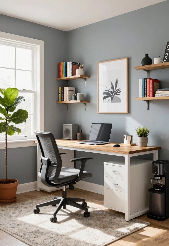 12 Small Finished Basement Ideas That Feel Complete 1. Chic Home Office Retreat 0