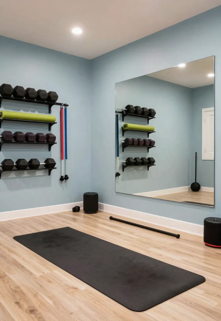 12 Small Finished Basement Ideas That Feel Complete 12. Versatile Home Gym 0