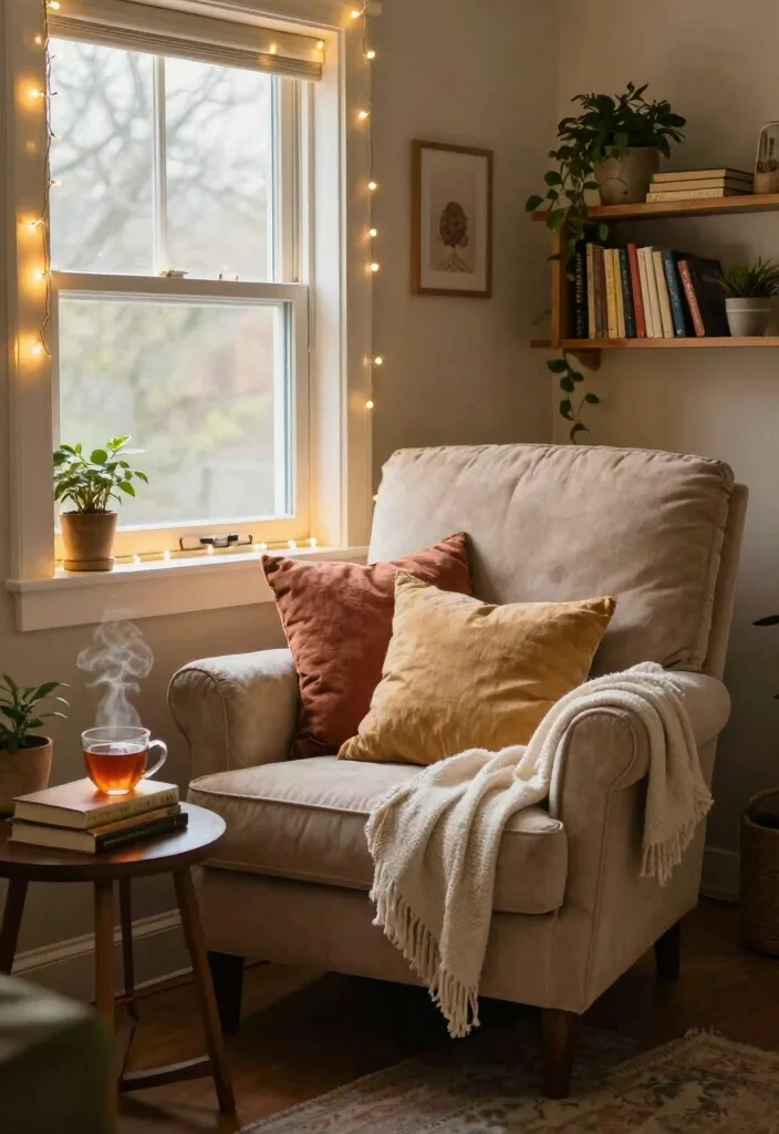 12 Small Finished Basement Ideas That Feel Complete 2. Cozy Reading Nook 0