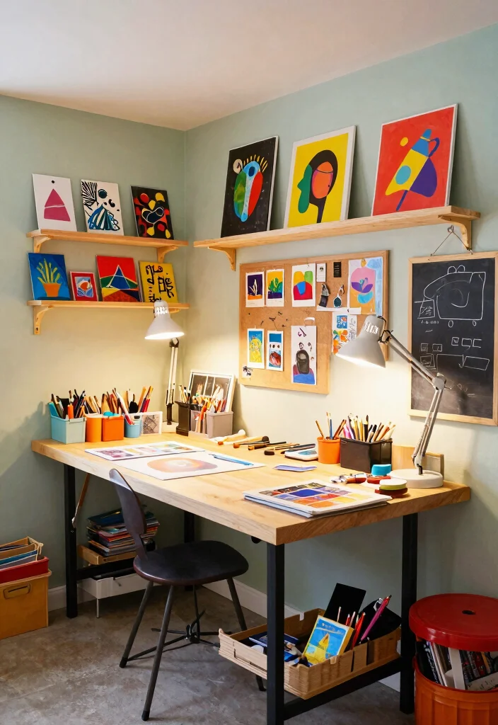 12 Small Finished Basement Ideas That Feel Complete 6. Arts and Crafts Corner 0