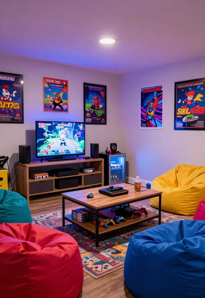 12 Small Finished Basement Ideas That Feel Complete 7. Game Room Delight 0