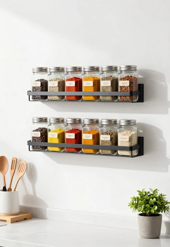 12 Small Kitchen Wall Decor Ideas That Do Not Clutter 3. Magnetic Spice Racks 0