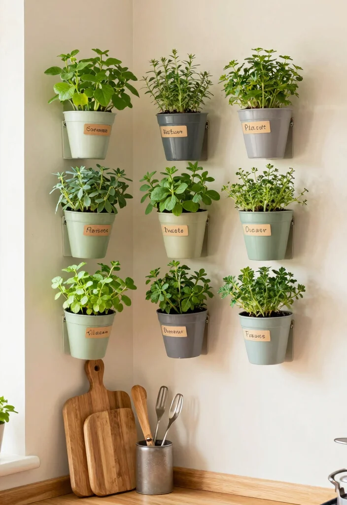12 Small Kitchen Wall Decor Ideas That Do Not Clutter 4. Herb Wall Garden 0