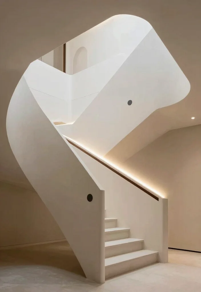 12 Staircase Wall Decor Ideas That Use Vertical Space 7. Unique Architectural Features 0