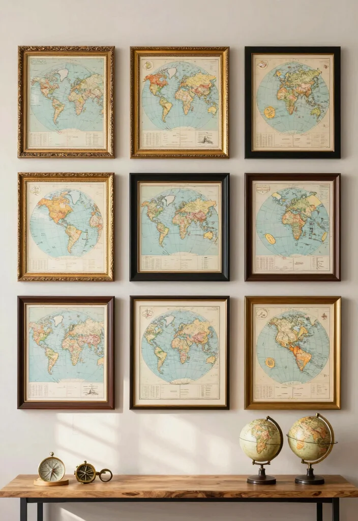 12 Travel Wall Decor Ideas to Display Memories 1 12 Travel Wall Decor Ideas to Display Memories 1. Framed Vintage Maps 0