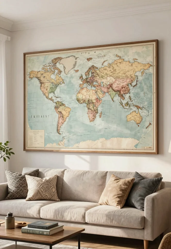 12 Travel Wall Decor Ideas to Display Memories 47 12 Travel Wall Decor Ideas to Display Memories 7. World Map Wall Art 0
