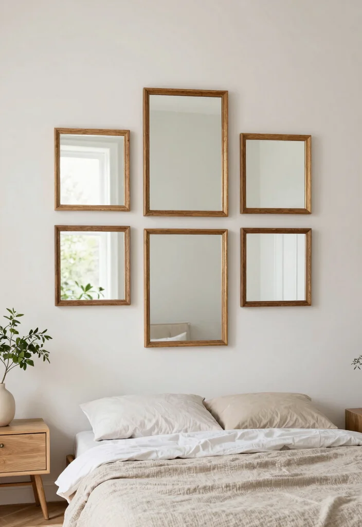 12 Vintage Inspired Bedroom Mirror Wall Decor Ideas to Brighten the Space 4. Vintage Frameless Mirrors for a Minimalist Look 0